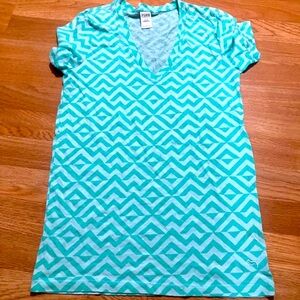 2014 VS PINK Teal and White V-Neck L LN